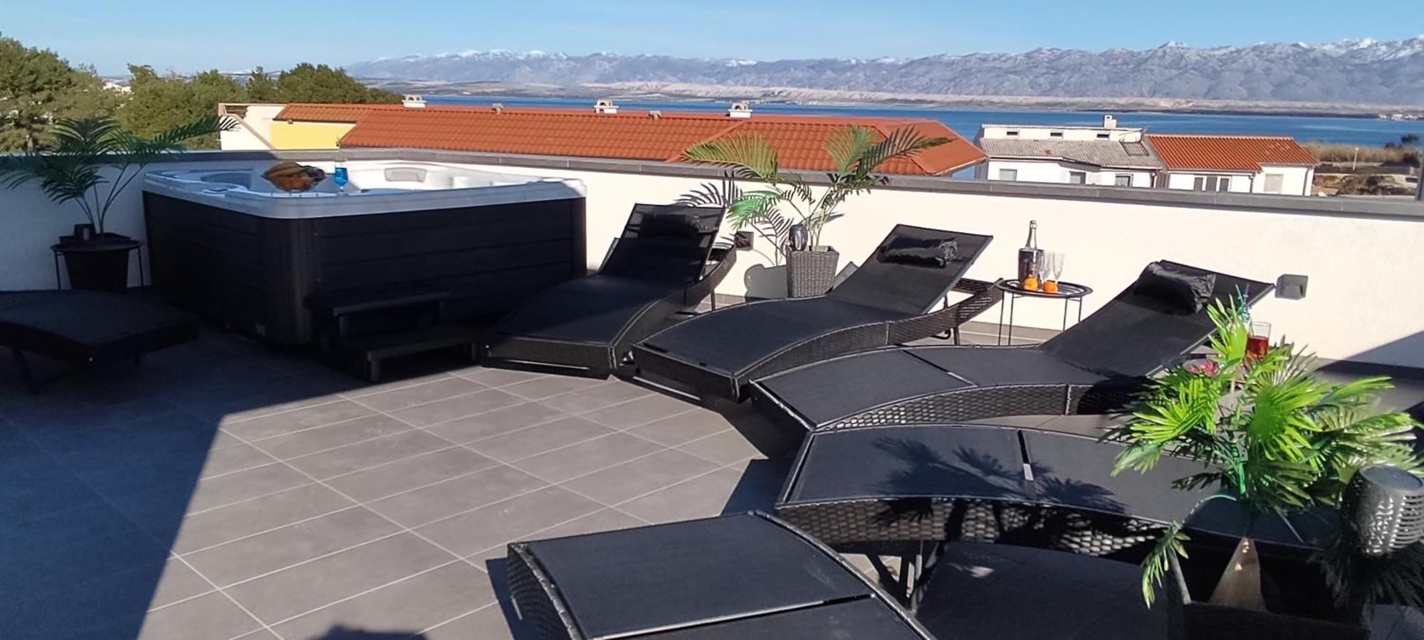 Luxurioeses Penthouse Welle Mit Whirlpool, Grill Und Meerblick Vir Exterior foto